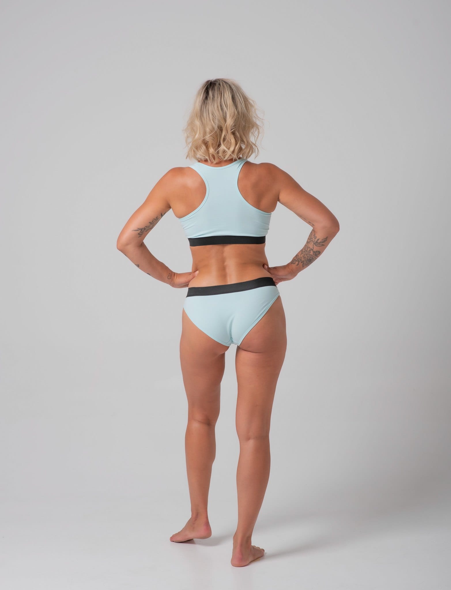 cotton underwear set light blue